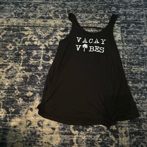 -Xhilaration Black Swim Coverup with White Print size large